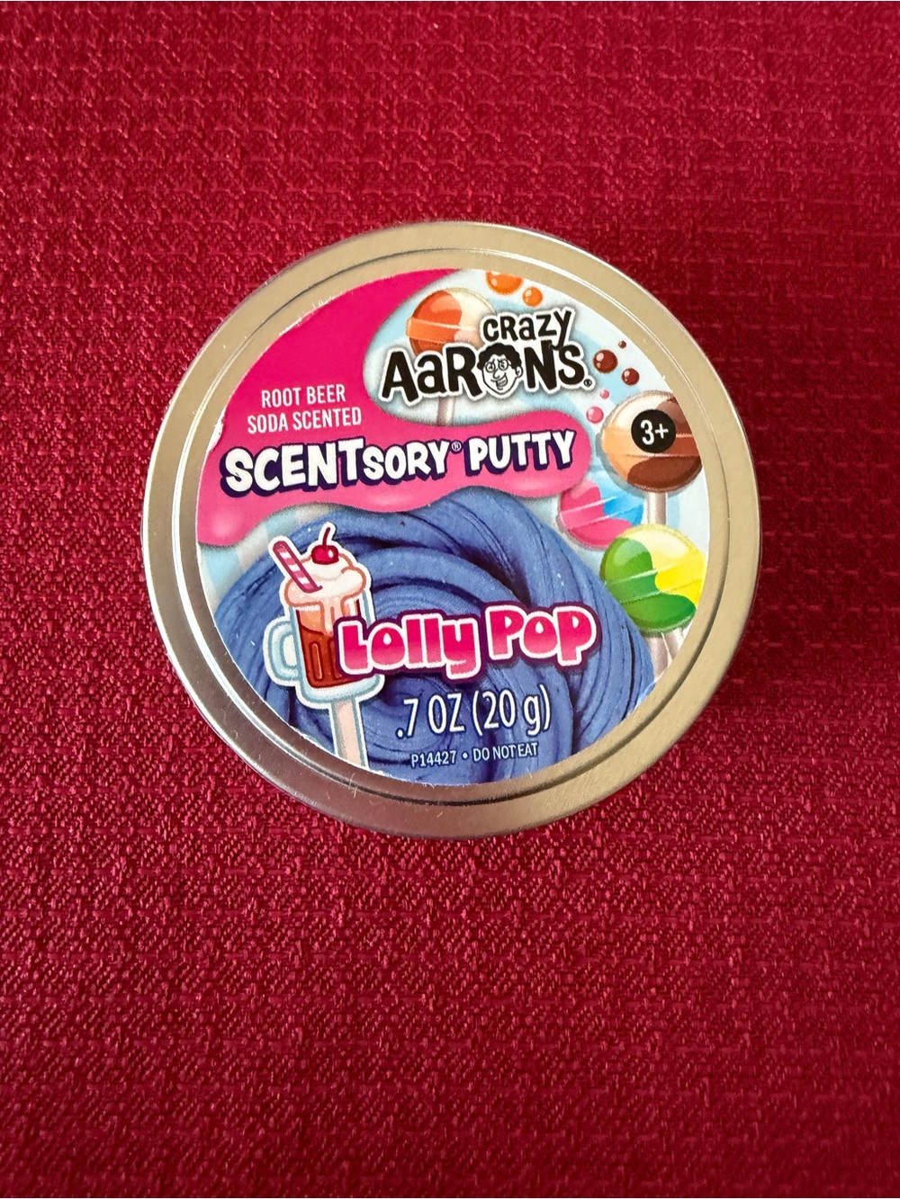 New Aaron's Crazy SCENTsory Putty Lolly Pop Root Beer Soda Scent Lollipop 0.7oz